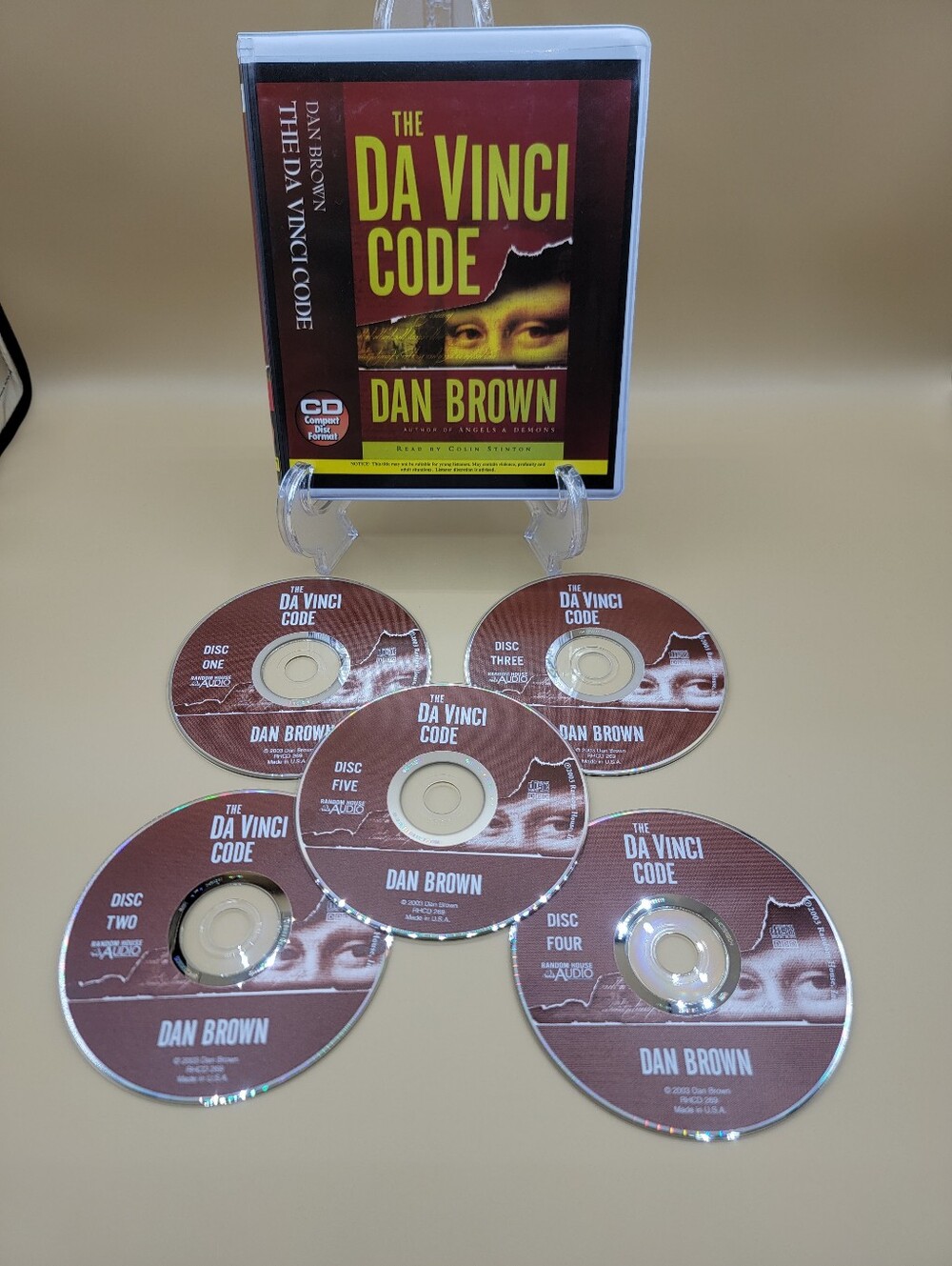 The Davinci Code Dan Brown 5 Disc CD Audio Book 2003 Read By Colin Stinton